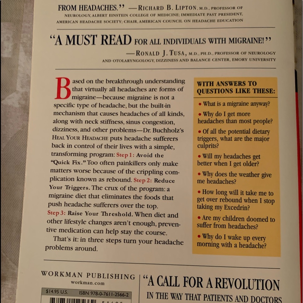 Book - David Buchholz, M.D., Heal Your Headaches.